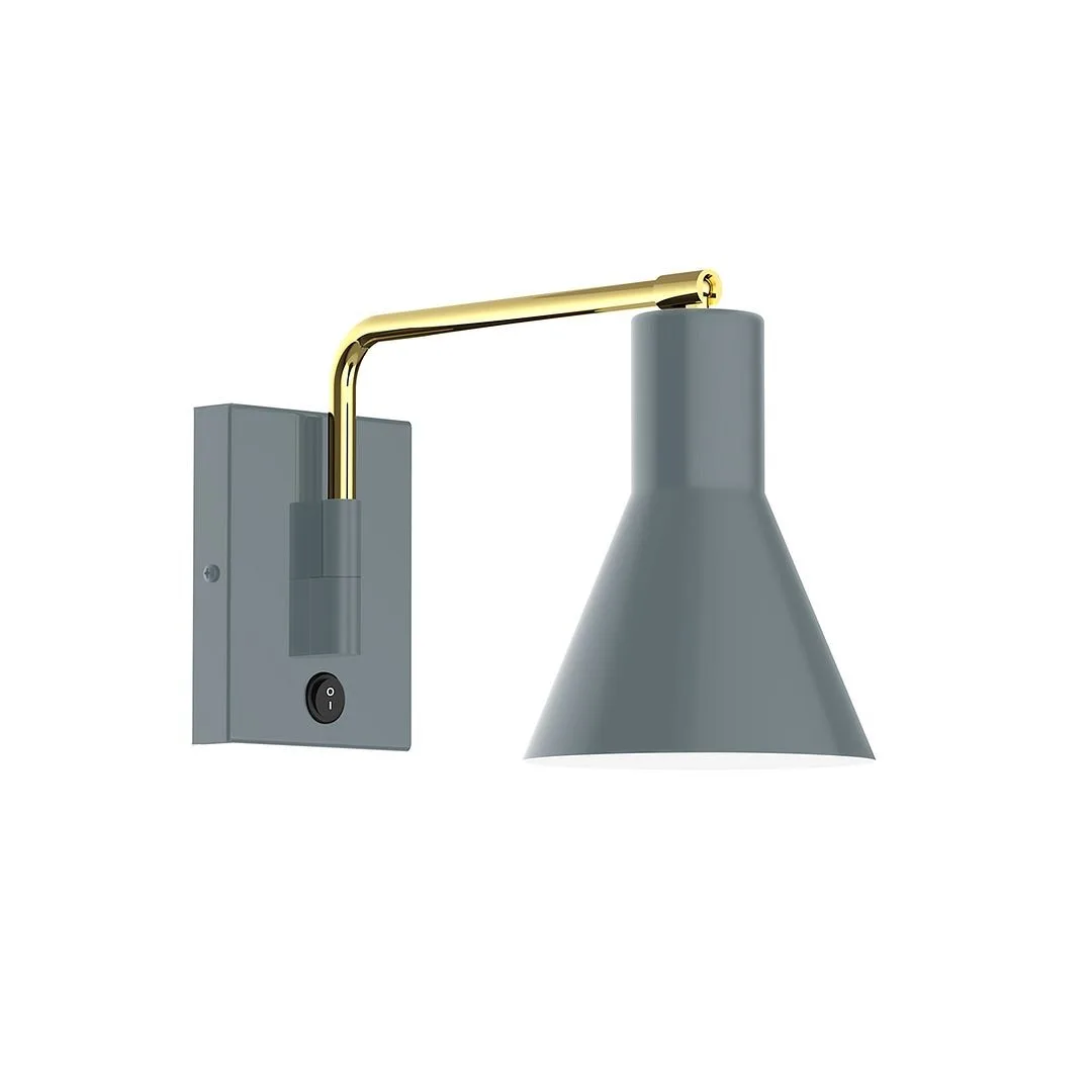 Flare One Light Wall Mount in Slate Gray w/Brushed Brass