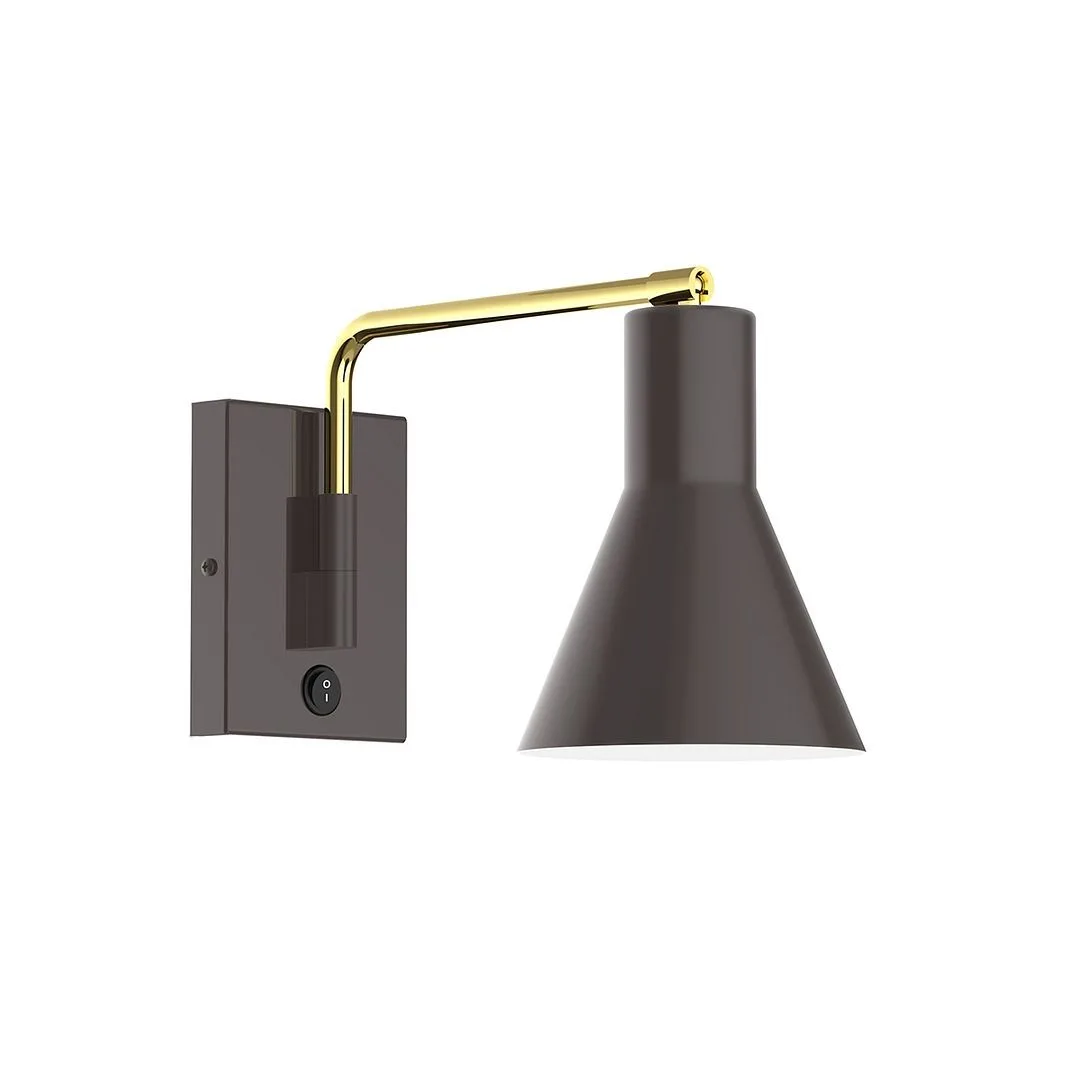 Flare One Light Wall Mount in Architectural Bronze w/Brushed Brass