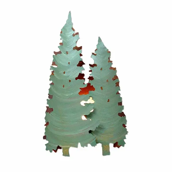 Crestline-Twin Pine One Light Wall Sconce in Pine Green/Rust Patina