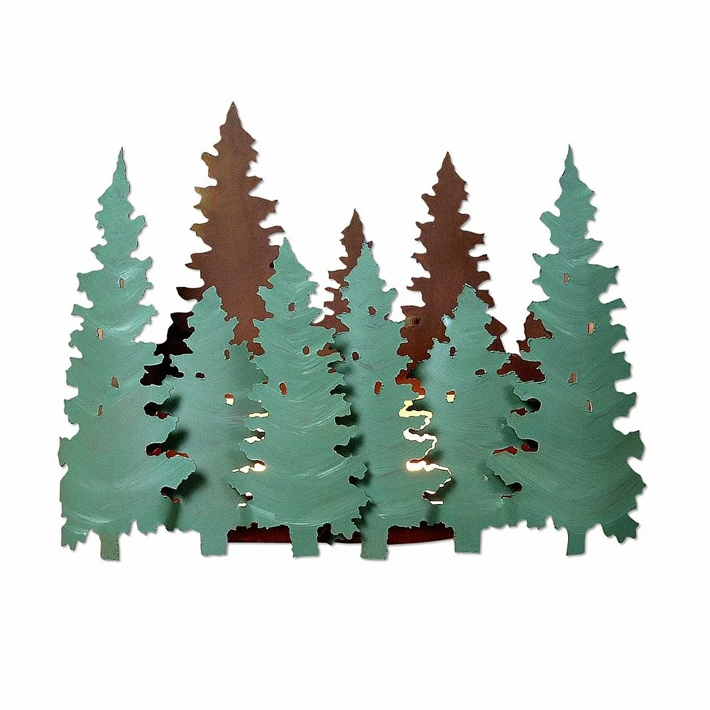 Crestline-Pine Forest One Light Wall Sconce in Pine Green/Rust Patina
