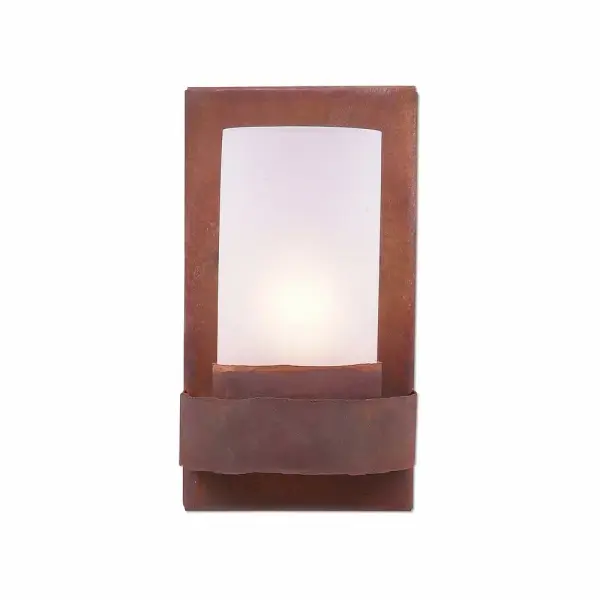 Wisley Rustic Plain One Light Wall Sconce in Rust Patina