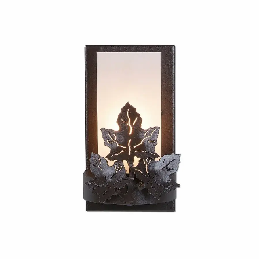 Wisley Maple Leaf Wall Sconce in Dark Bronze Metallic