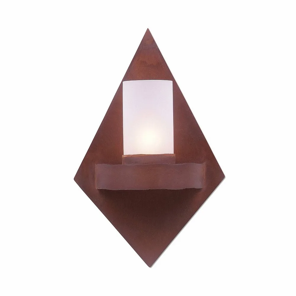 Wisley-Rustic Plain One Light Wall Sconce in Rust Patina