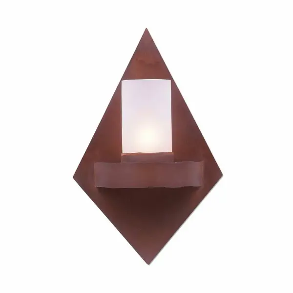 Wisley Rustic Plain One Light Wall Sconce in Rust Patina