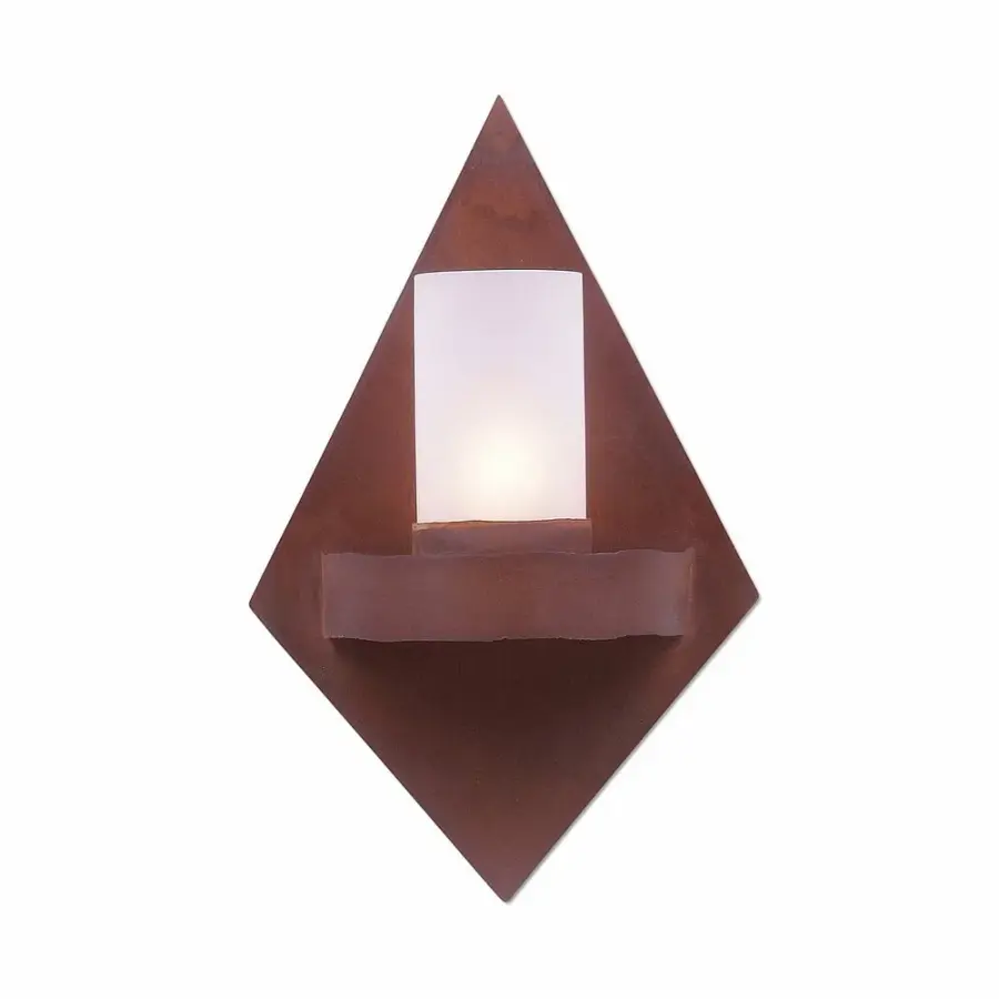 Wisley Rustic Plain One Light Wall Sconce in Rust Patina