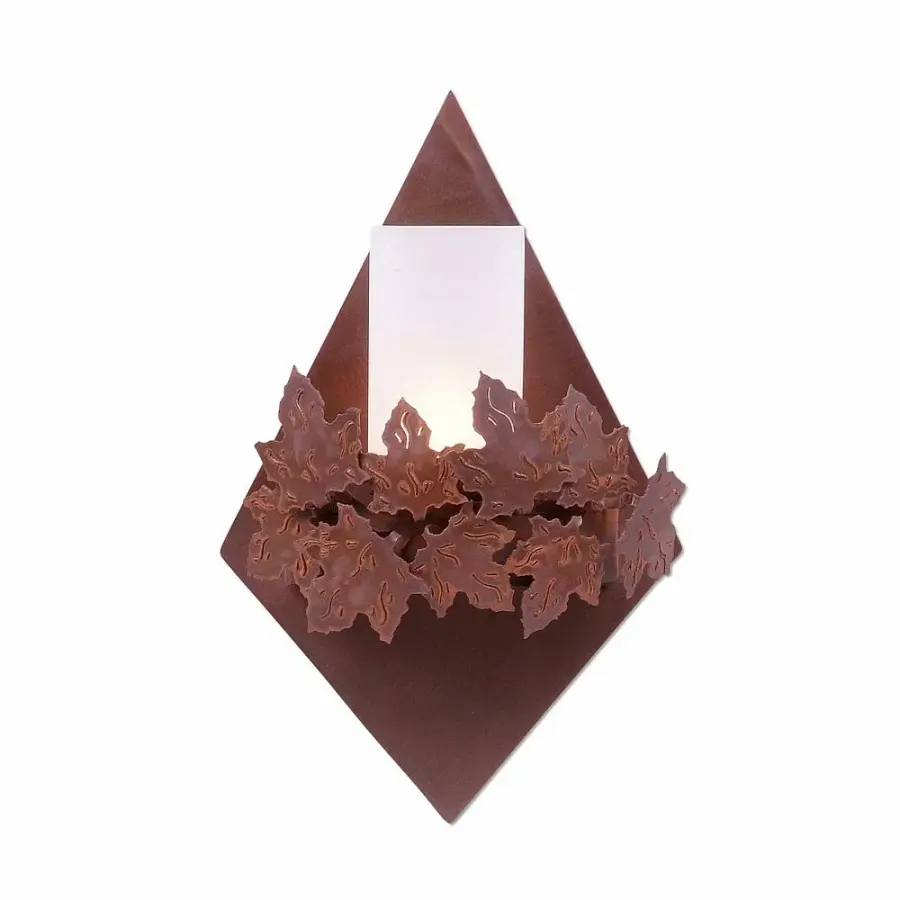 Wisley Maple Leaf Wall Sconce in Rust Patina