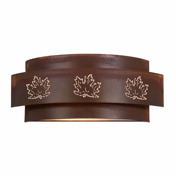 Northridge Maple Cutout Two Light Wall Sconce in Rust Patina