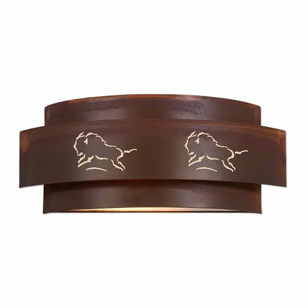 Northridge Bison Two Light Wall Sconce in Rust Patina