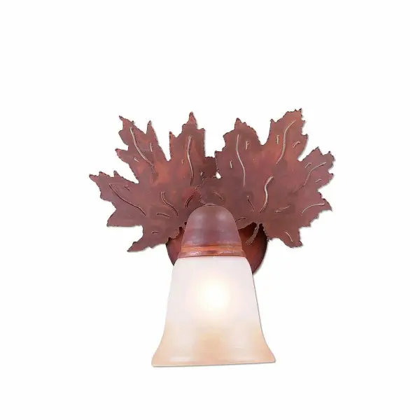 Crestline Maple Leaf Wall Sconce in Rust Patina