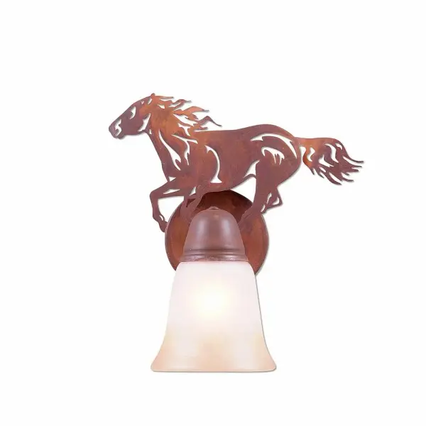 Crestline Horse One Light Wall Sconce in Rust Patina