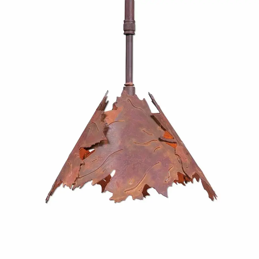 Crestline Maple Leaf Pendant in Rust Patina