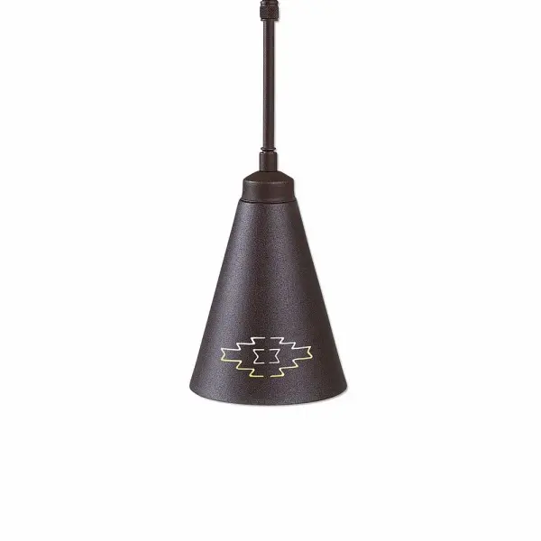 Southwest style Hanging Pendant Lights handmade in USA by Avalanche Ranch Lighting. This light features our exclusive metal wildlife art of a Pueblo Art. This Pendant Light is ideal for anyone looking to add rustic character or unique log home lighting to their home. Dimensions (inches): 7h x 5w and Takes 1 - Type A19 bulb - 60W max. each Collection: Canyon Rustic Brown Finish: Rustic Brown Width: 5.00" Height: 7.00" Number of Bulbs: 1 Maximum Wattage: 60.00 W Bulb Type: E26 Bulb Base: Medium