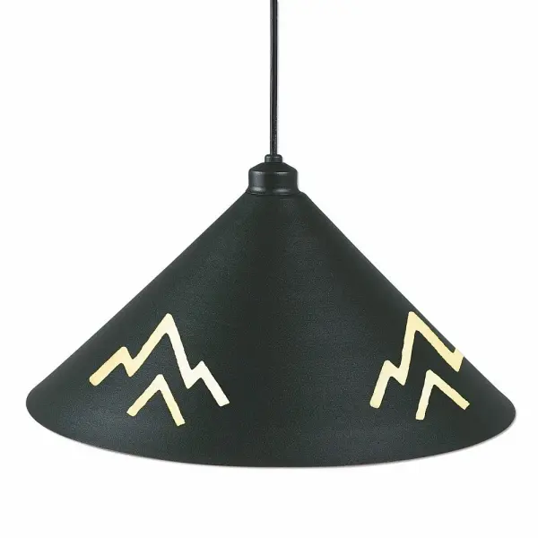 Rustic style Hanging Pendant Lights handmade in USA by Avalanche Ranch Lighting. This light features our exclusive metal wildlife art of a Deception Pass Art. This Pendant Light is ideal for anyone looking to add rustic character or unique log home lighting to their home. Dimensions (inches): 9h x 17w and Takes 1 - Type A19 bulb - 100W max. each Collection: Canyon Black Iron Finish: Black Iron Width: 17.00" Height: 9.00" Number of Bulbs: 1 Maximum Wattage: 100.00 W Bulb Type: A19 Bulb Base: Medium