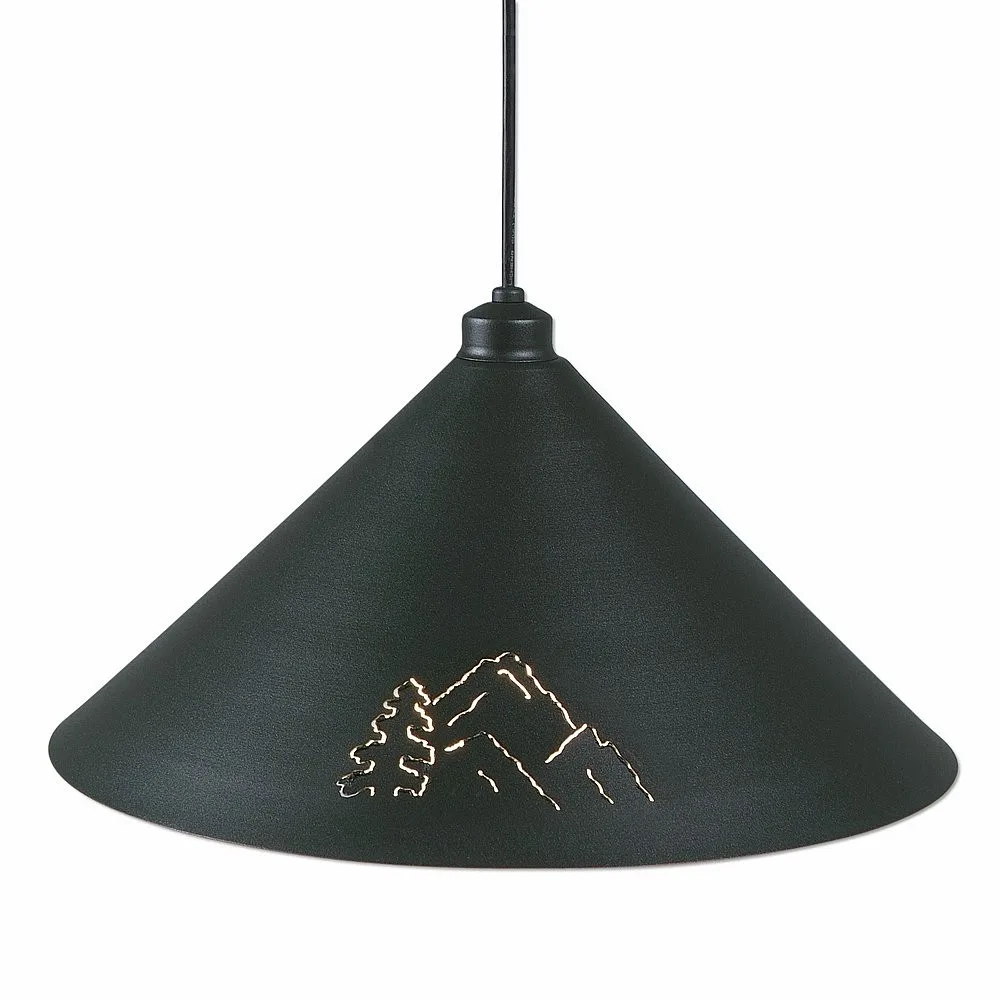 Canyon Black Iron One Light Pendant in Black Iron