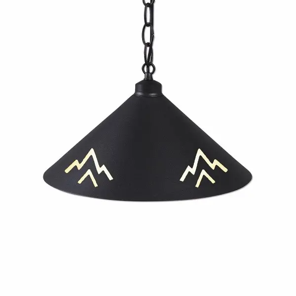 Canyon Black Iron One Light Pendant with Deception Pass Art
