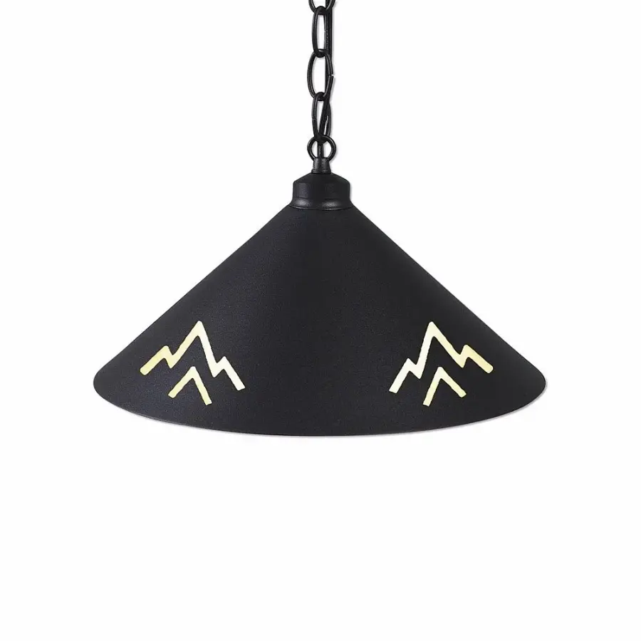 Canyon Black Iron One Light Pendant with Deception Pass Art