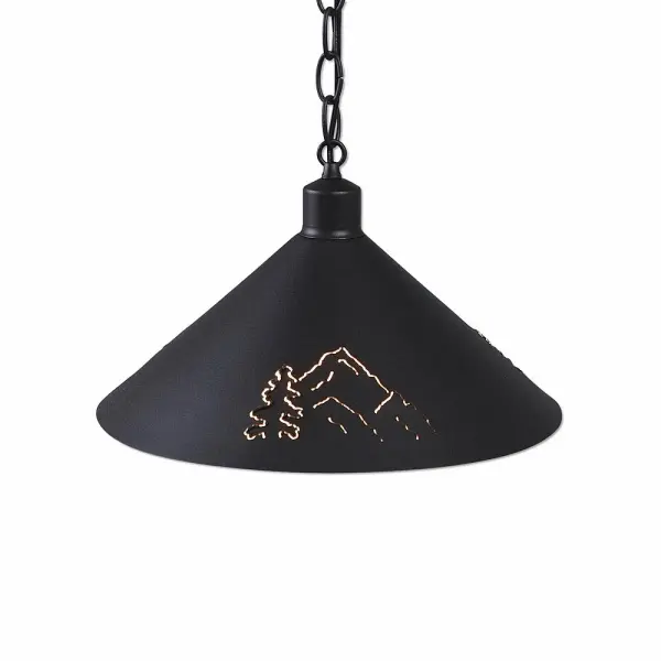 Canyon Black Iron One Light Pendant with Tree Design