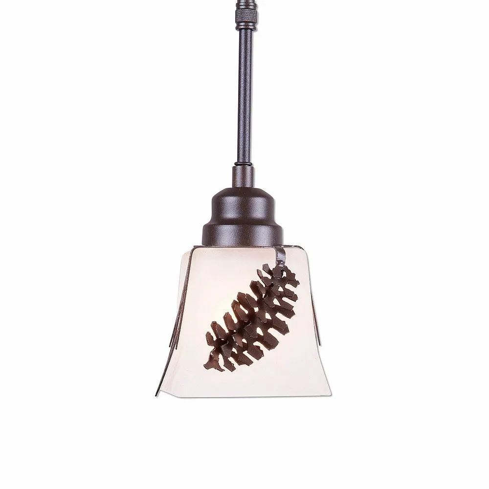 Woodland-Spruce Cone One Light Pendant in Dark Bronze Metallic