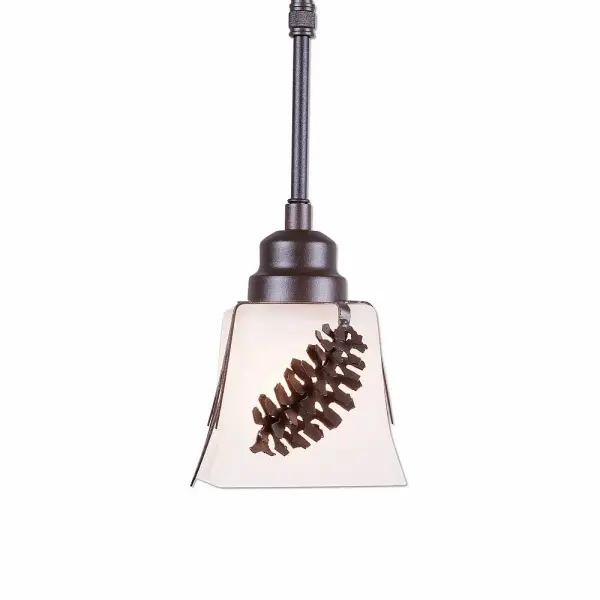 Woodland-Spruce Cone One Light Pendant in Dark Bronze Metallic