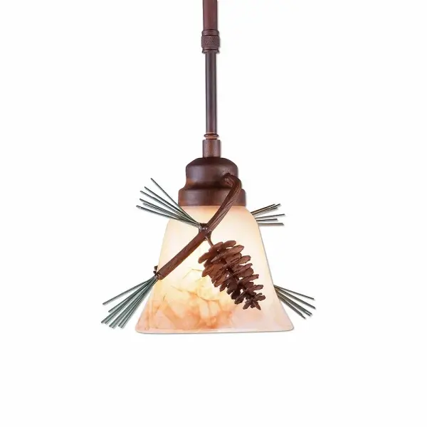 Sienna Pine Cone One Light Pendant in Pine Green with Rust Patina