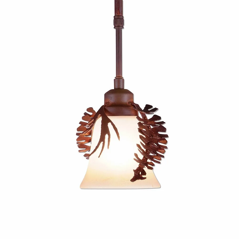 Sienna-Spruce Cone One Light Pendant in Rust Patina