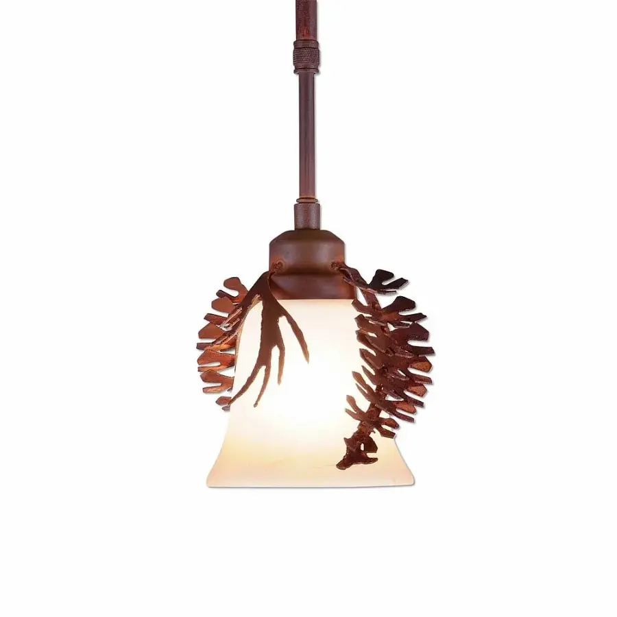Sienna-Spruce Cone One Light Pendant in Rust Patina