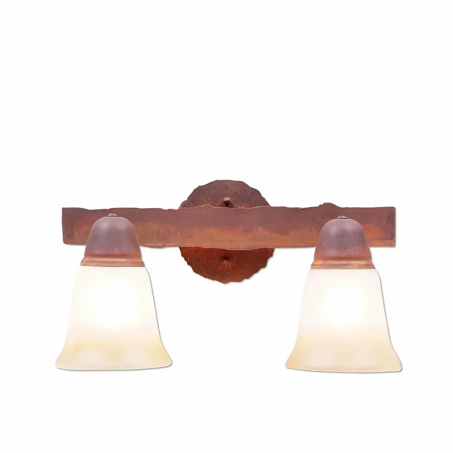 Crestline Rustic Plain Two Light Bath Vanity Light