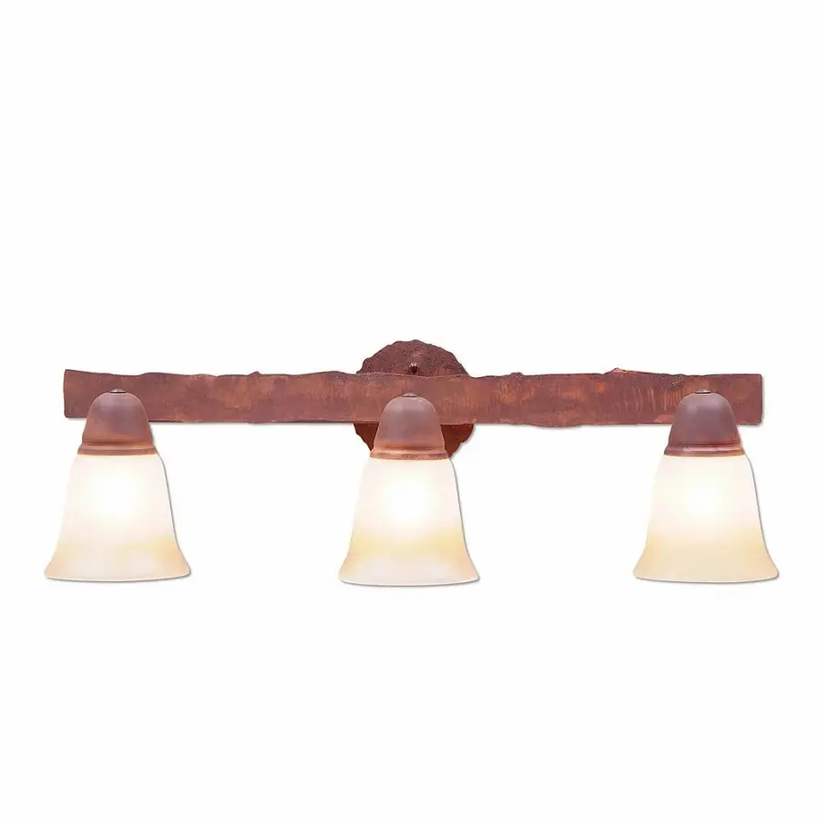 Crestline Rustic Plain Three Light Bath Vanity Light