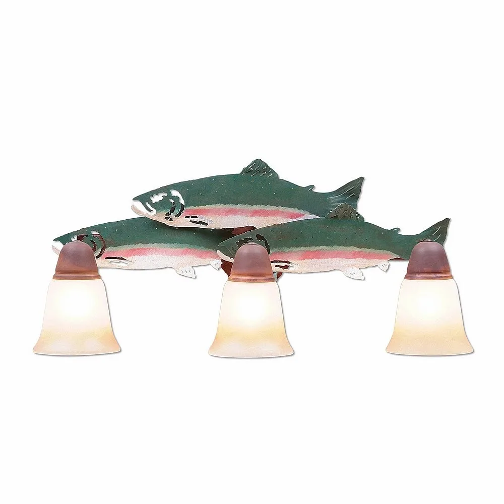 Crestline-Trout Three Light Bath Vanity Light in Fish Stain-Rust Patina