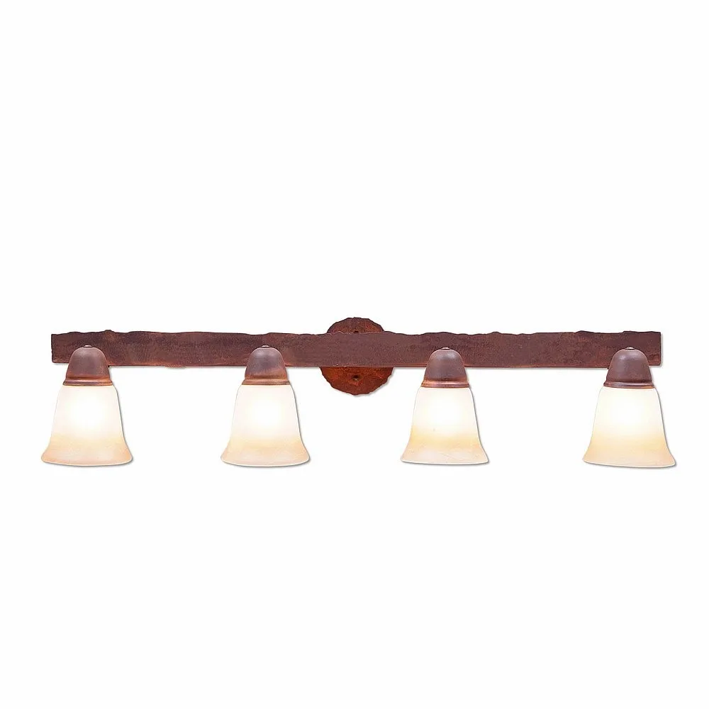 Crestline-Rustic Plain Four Light Bath Vanity Light in Rust Patina