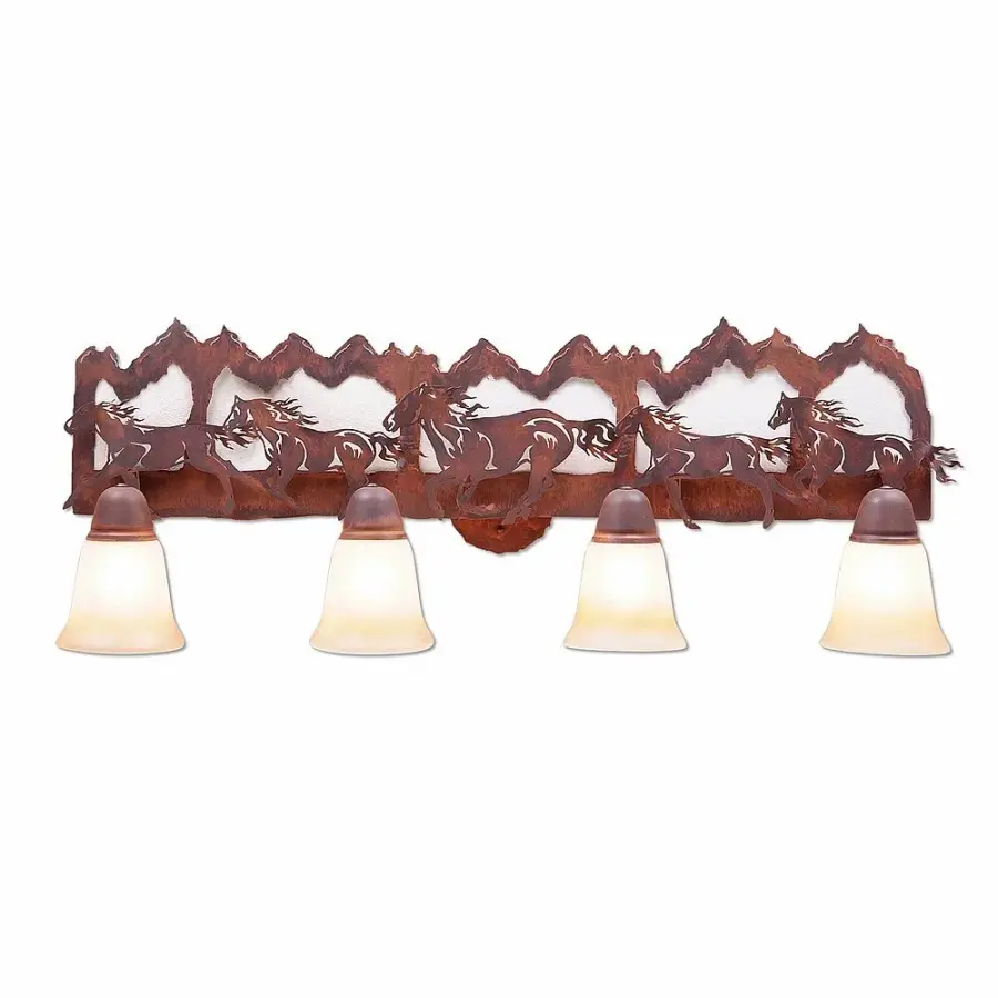Crestline Horse Mountain Four Light Bath Vanity Light
