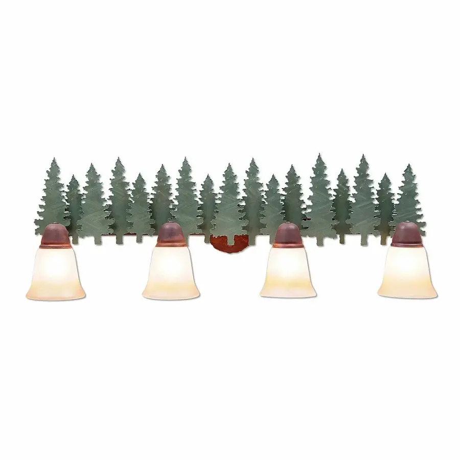 Crestline Pine Tree 4-Light Bath Vanity Light