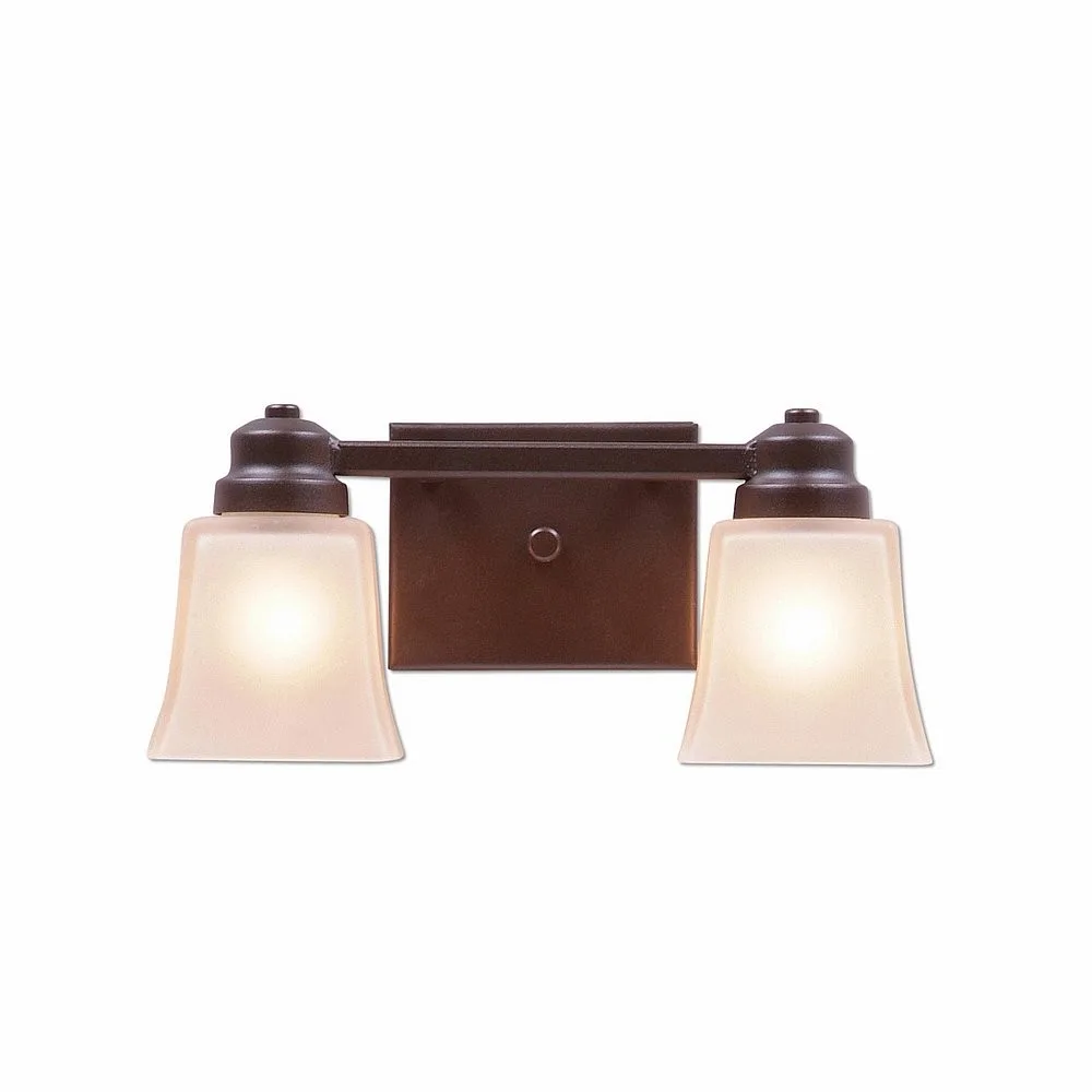 Woodland-Rustic Plain Dark Bronze Metallic Two Light Bath Vanity Light in Dark Bronze Metallic