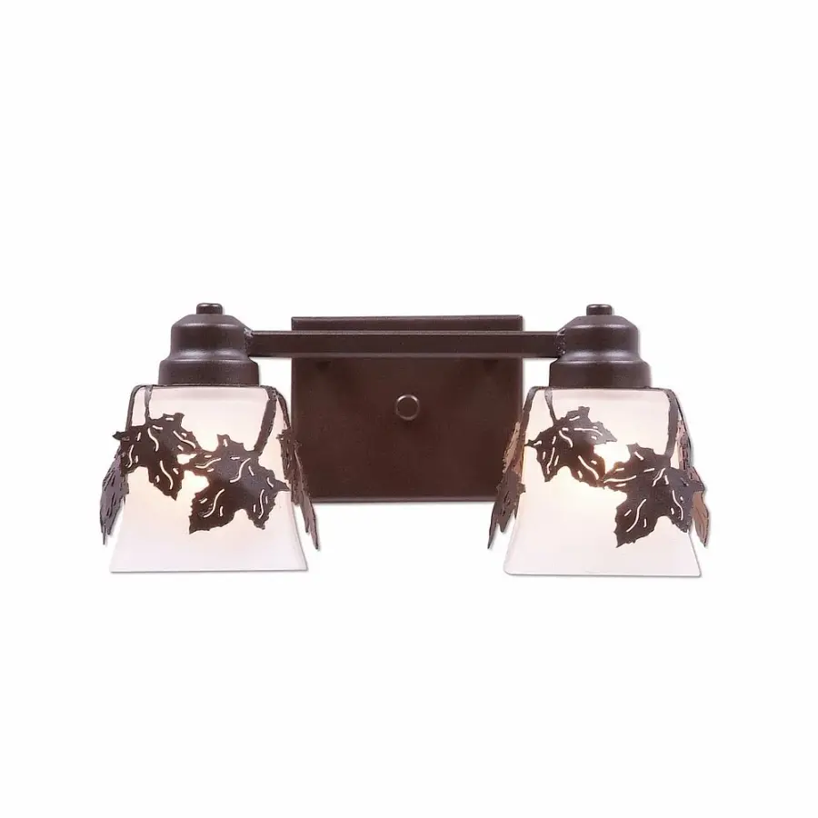 Woodland Maple Leaf Two Light Bath Vanity Light