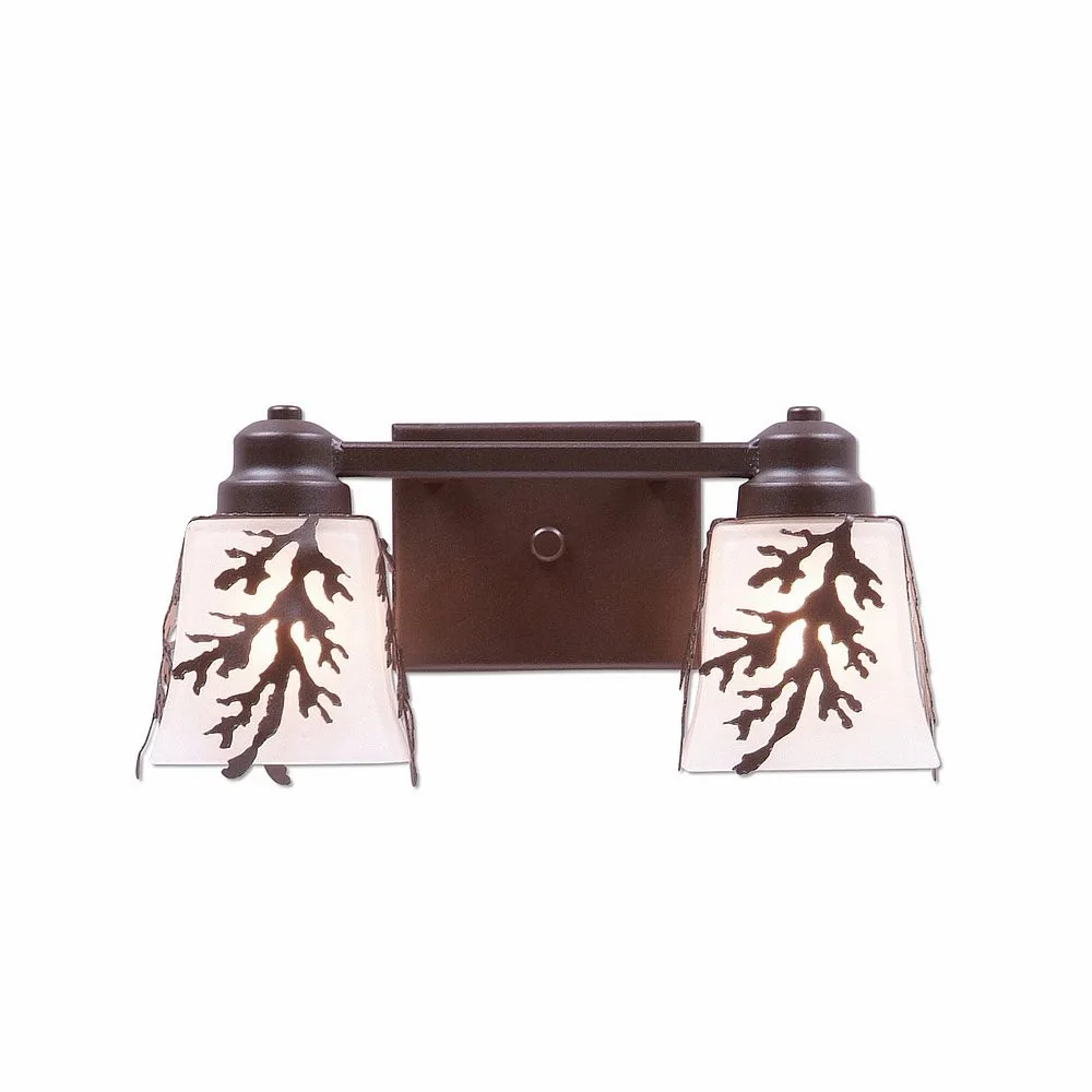 Woodland-Cedar Bough Dark Bronze Metallic Two Light Bath Vanity Light in Dark Bronze Metallic