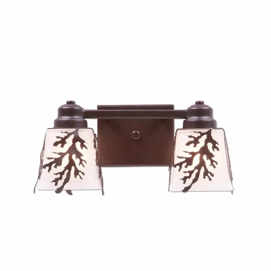 Woodland Cedar Bough Two Light Bath Vanity Light