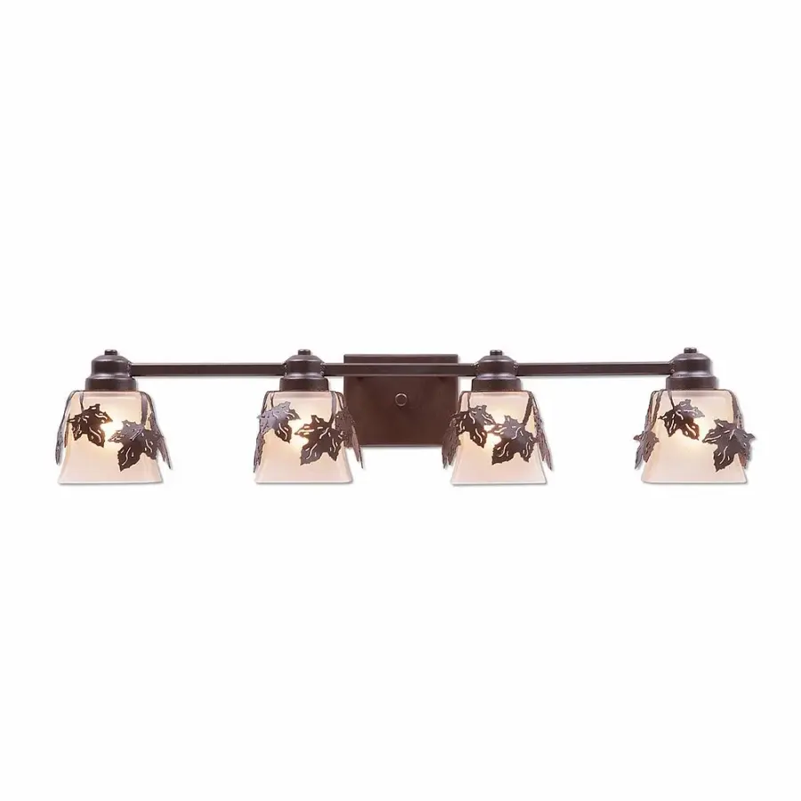 Woodland Four Light Bath Vanity Light in Dark Bronze Metallic