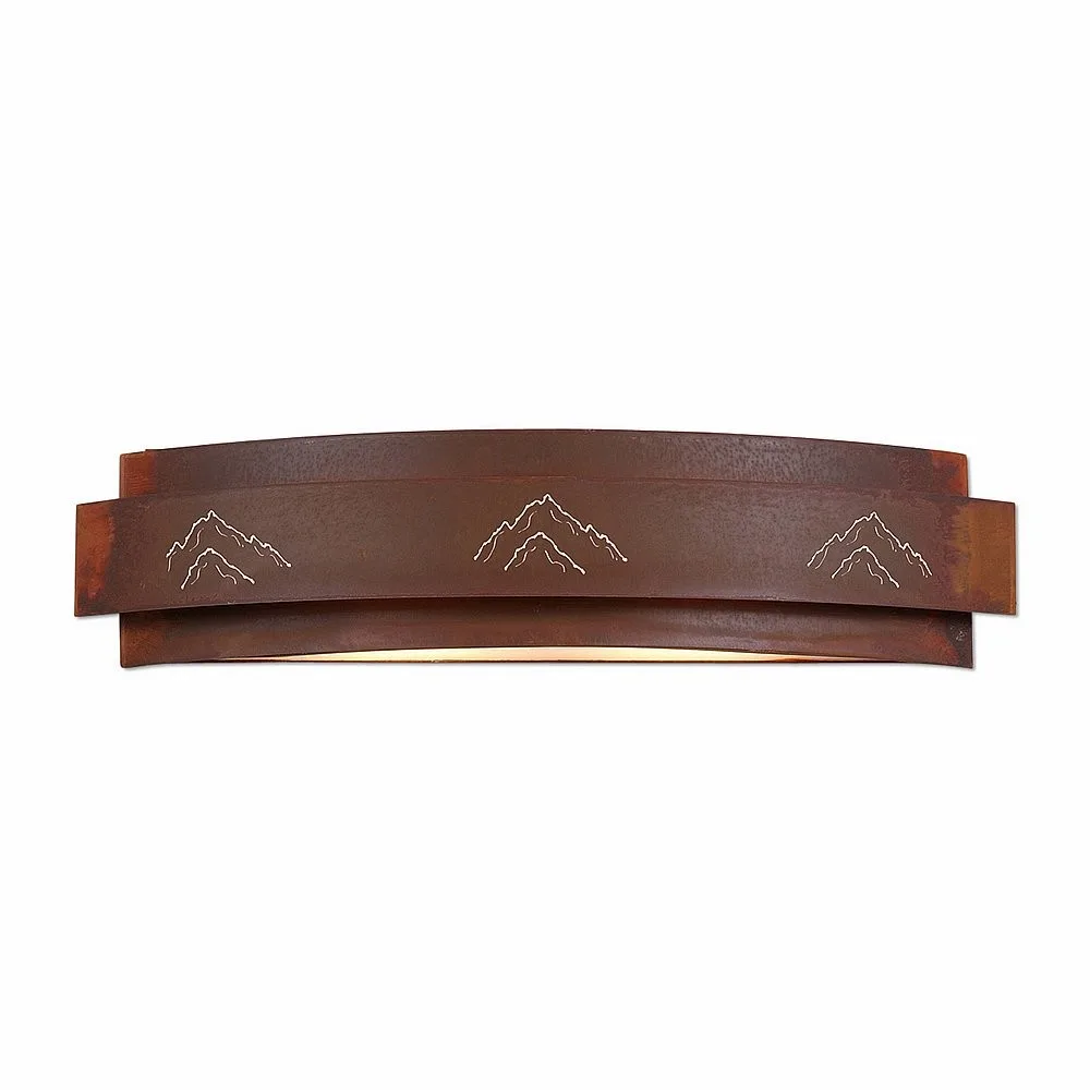 Northridge-Mountain Cutout Four Light Bath Vanity Light in Rust Patina