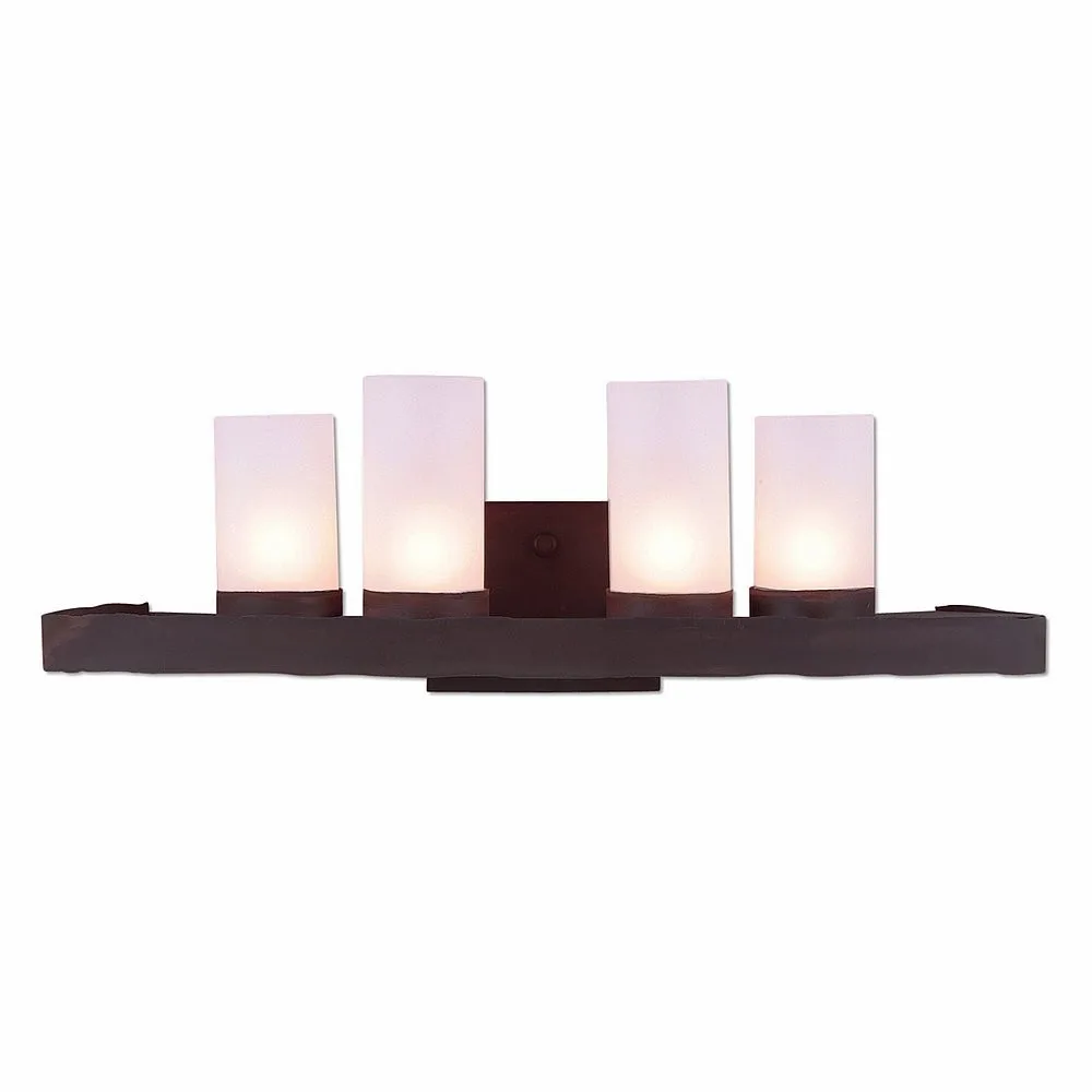 Wisley-Rustic Plain Dark Bronze Metallic Nine Light Bath Vanity Light in Dark Bronze Metallic