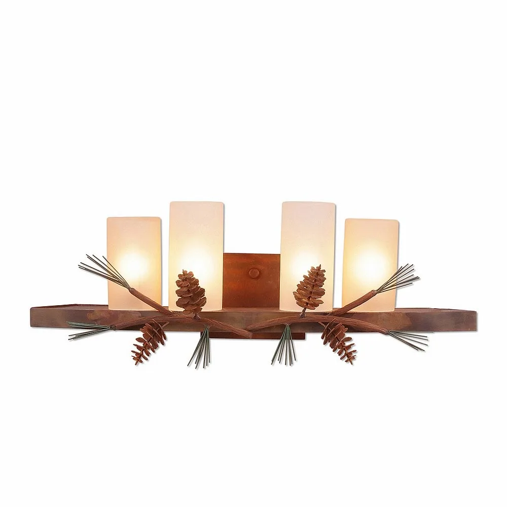 Wisley-Pine Cone Nine Light Bath Vanity Light in Pine Green/Rust Patina
