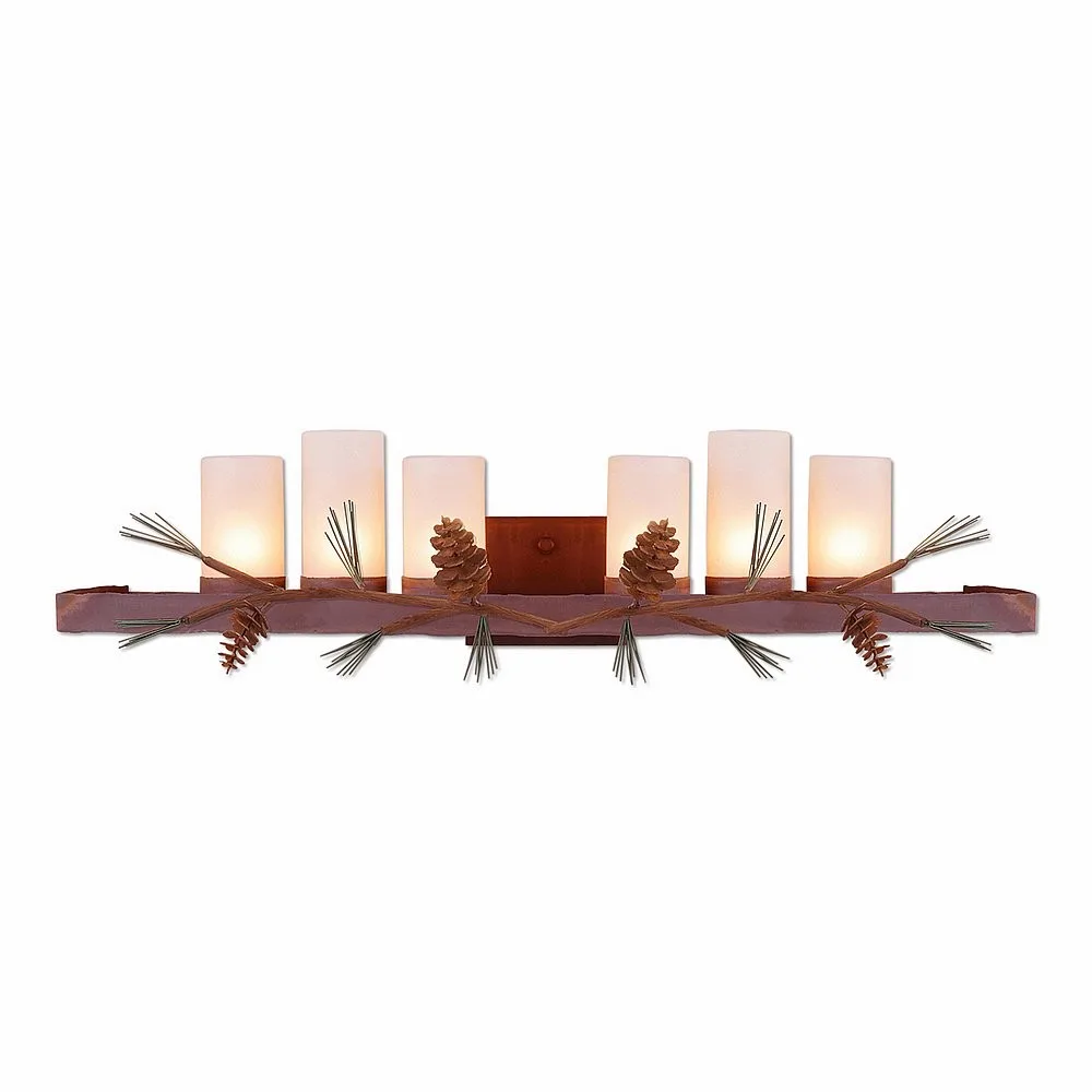 Wisley-Pine Cone Nine Light Bath Vanity Light in Pine Tree Green-Rust Patina