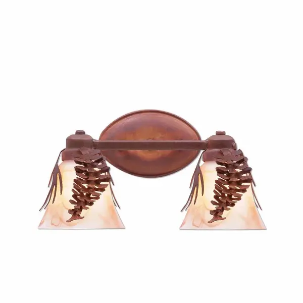 Sienna Spruce Cone Two Light Bath Vanity Light