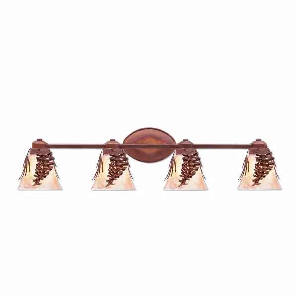 Sienna Spruce Cone Four Light Bath Vanity Light