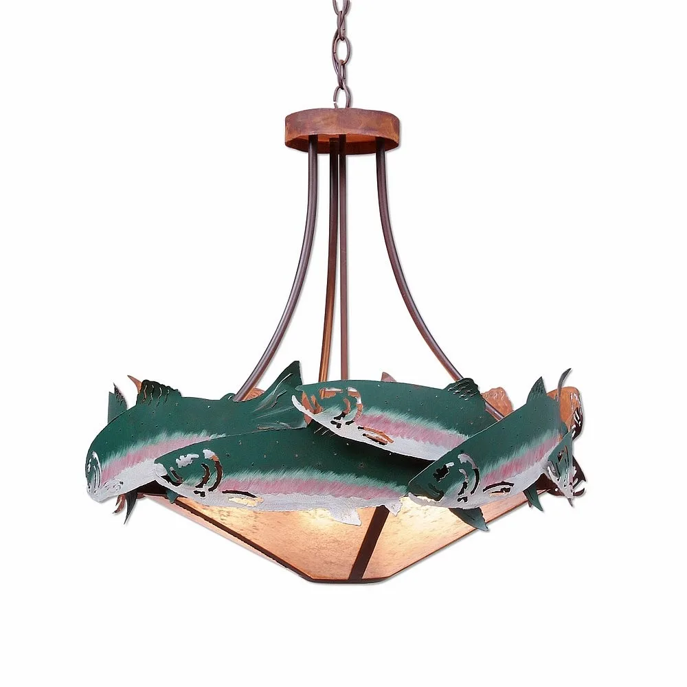 Crestline-Trout Seven Light Chandelier in Rust Patina