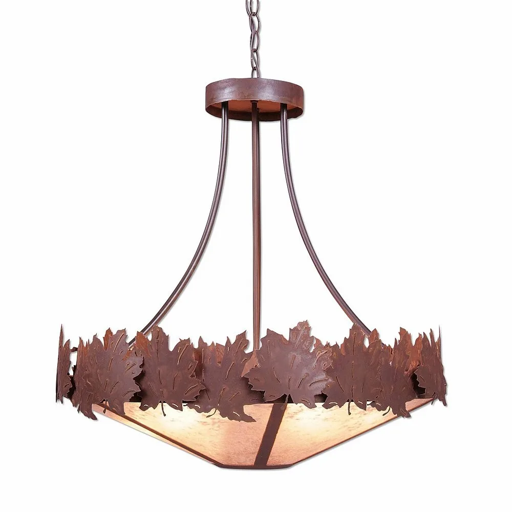 Crestline-Maple Leaf Seven Light Chandelier in Rust Patina