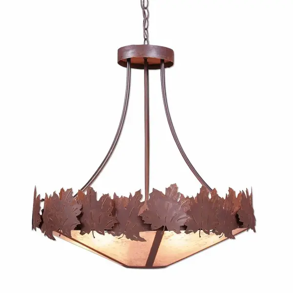 Crestline Maple Leaf Seven Light Chandelier in Rust Patina