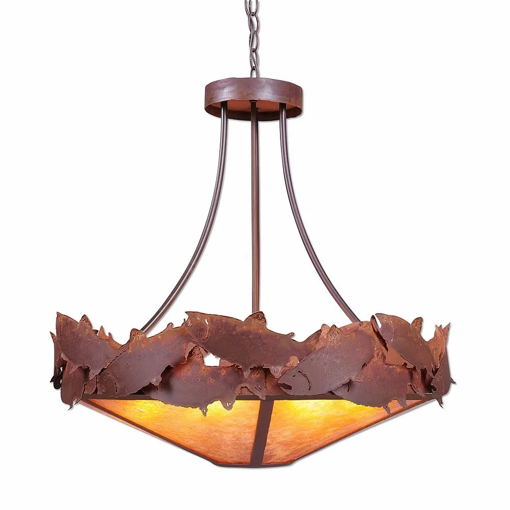 Crestline-Salmon Seven Light Chandelier in Rust Patina