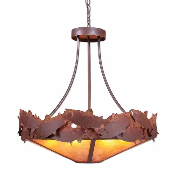 Crestline-Salmon Seven Light Chandelier in Rust Patina