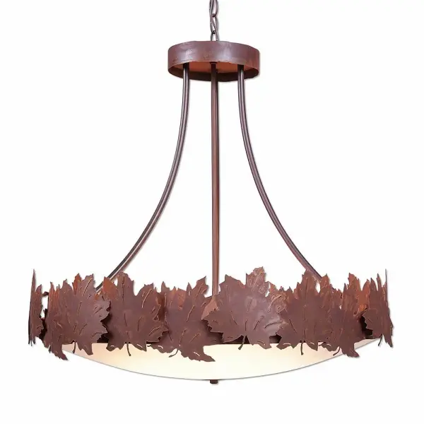 Crestline Maple Leaf Seven Light Chandelier in Rust Patina