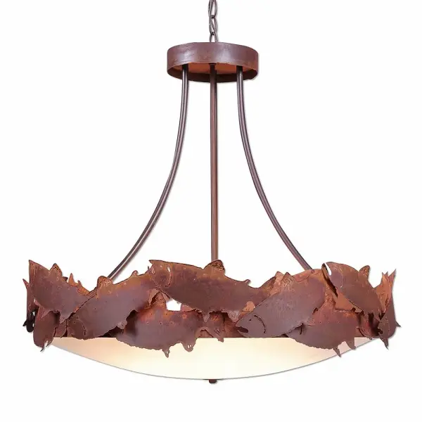 Crestline Salmon Seven Light Chandelier in Rust Patina